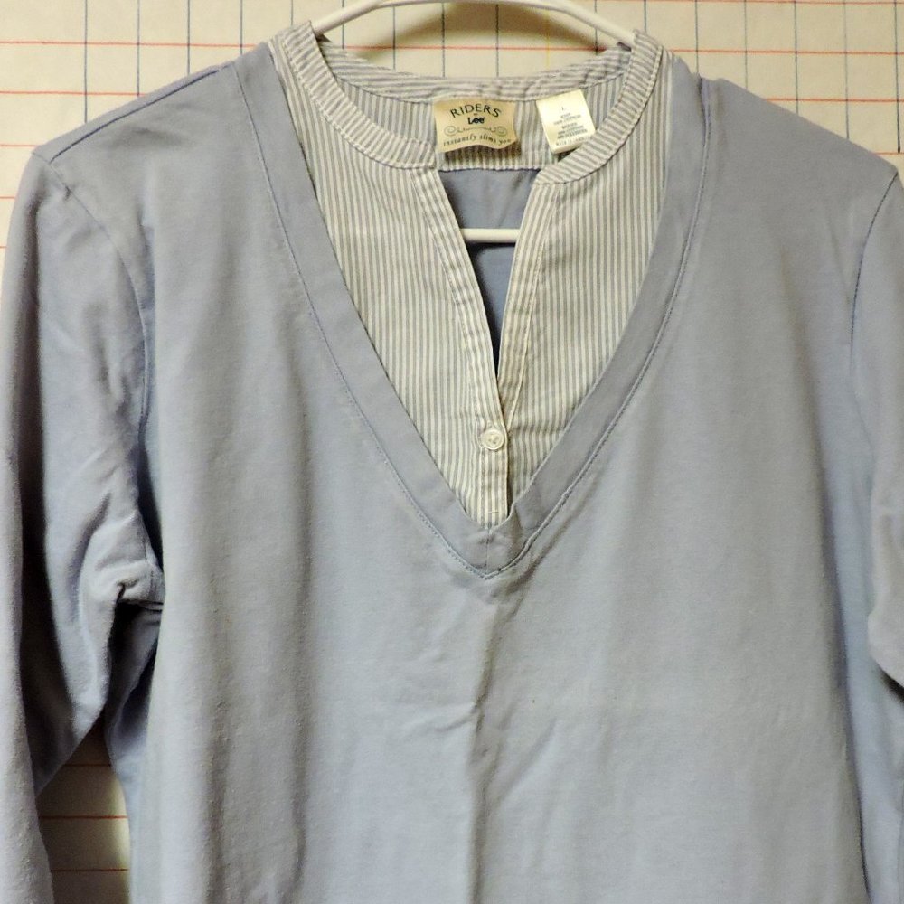 RIDERS by Lee - women's, top size L blue and white